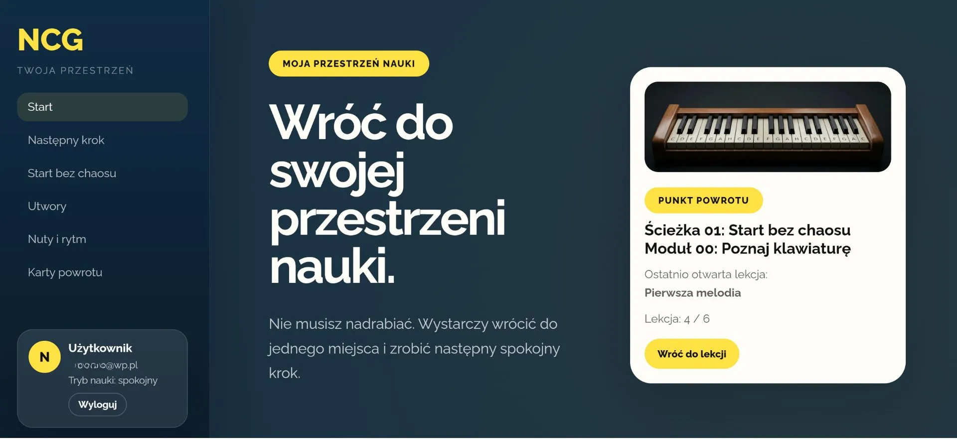 Moja przestrzeń nauki w platformie NCG