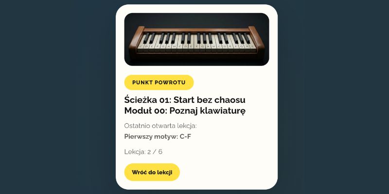 Podgląd ostatniej lekcji w przestrzeni nauki NCG
